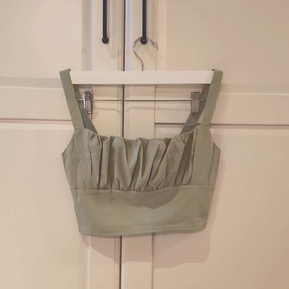Shein sage milkmaid top